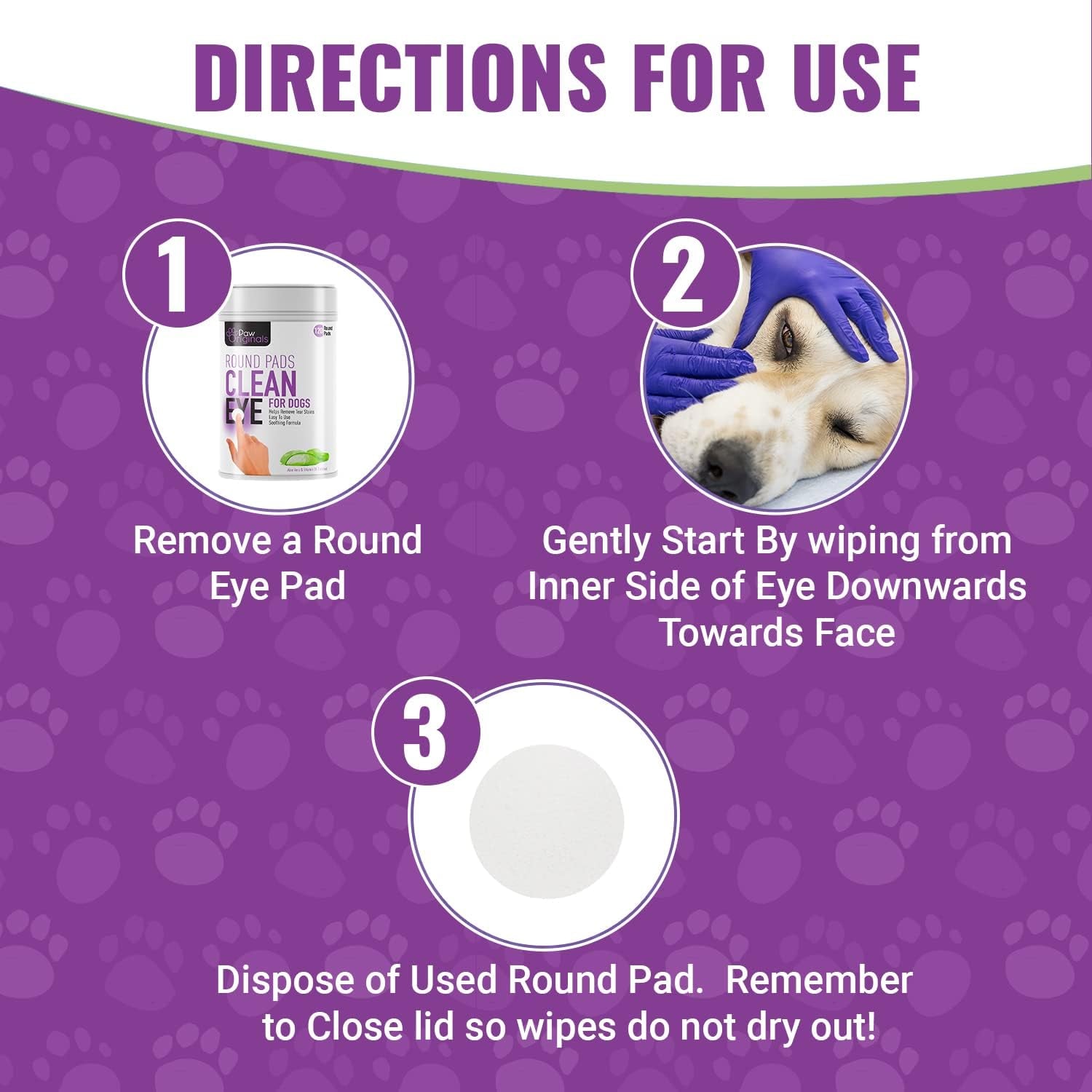 Dog Eye Cleaner Wipes - Remove Tear Stains, Gunk & Eye Discharge | Infused with Aloe Vera & Vitamin B5 | 120 Eye Cleaning Wipes for Easy Cleaning of Dogs, Cats & Pets Eyes | UK BRAND
