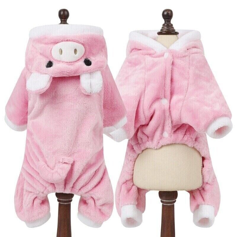 Pet Dog Soft Fleece Jumpsuit Small Dog Hoodies Puppy Warmer Coat Outfits Costume