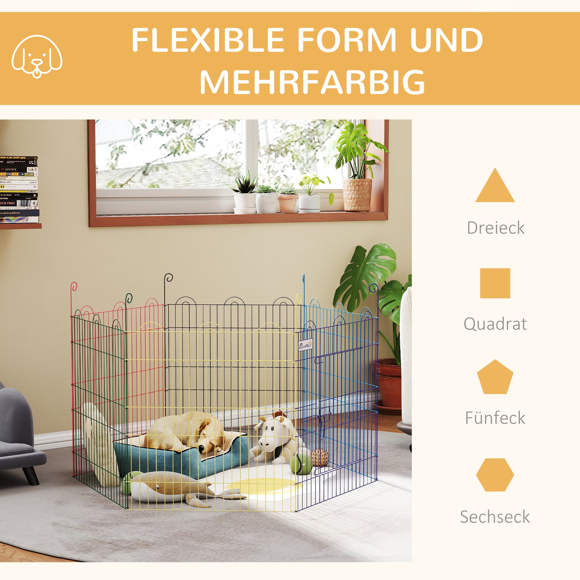 Pet Playpen, Puppy Pen Crate Kennel Exercise Fence W/ Door, Indoors and Outdoors