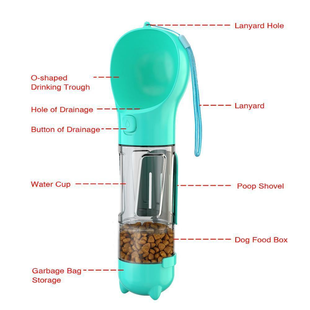 Pet Dog Water Bottle Travel Portable Drinking Water Dispenser with Poo Bags UK