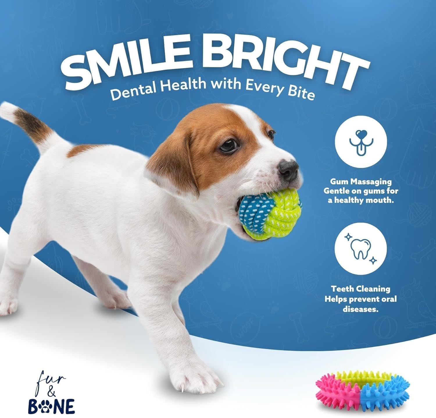 Dog Chew Toys (10-Pack) - Puppy Toys for Boredom - Indestructible Rope & Squeaky Teething Toys for Small & Medium Dogs