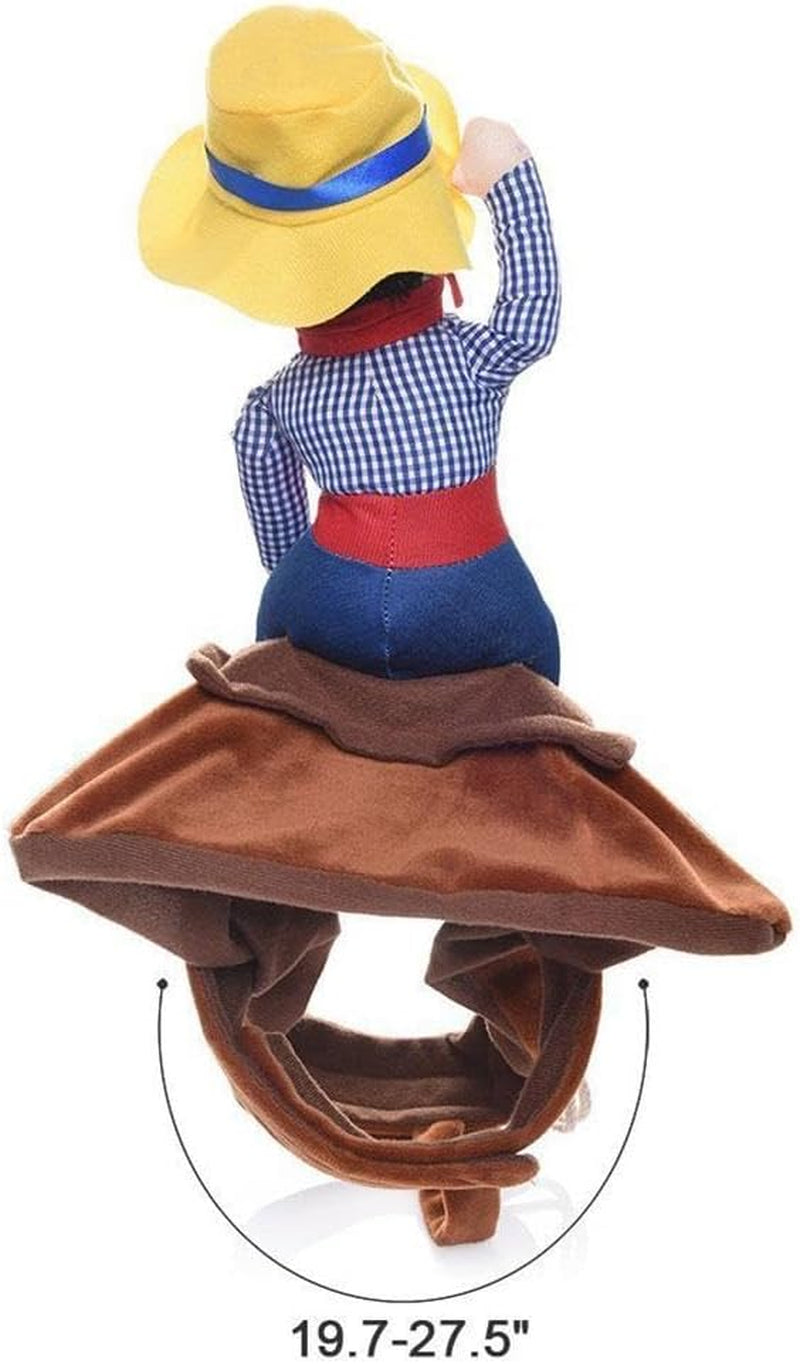 Cowboy Rider Dog Costume, Halloween Dog Costume, Funny Dog Christmas Costume, M, Cotton, Polyester, Size M