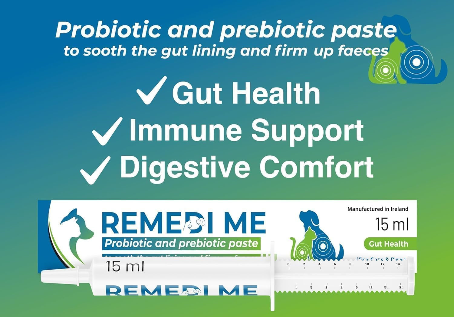 Probiotic & Prebiotic Paste to Sooth the Gut Lining and Firm-Up Faeces - for Dogs & Cats | 30ML