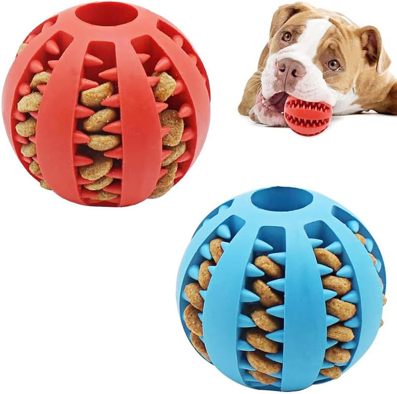 1 PC Interactive Dog Toy Ball Dog Pet Food Treat Feeder Chew Tooth Cleaning Durable Puppy Ball Random Color
