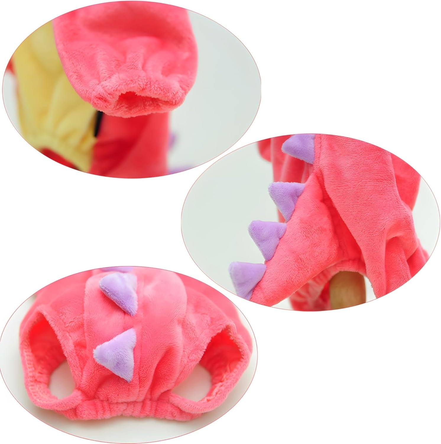 Dinosaur Dog Halloween Costume Pet Dino Hoodie for Small & Medium Dogs(Pink,2Xl)