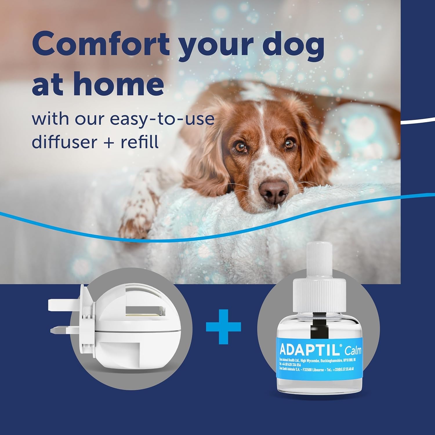 Calm Home Diffuser for Dogs with 30 Day Refill,  Dog Calming Plug in Pheromone Diffuser to Help Reduce Anxiety and Stress in Pet Dogs, Pet Diffuser Helps Anxious Dogs Stay Calmer