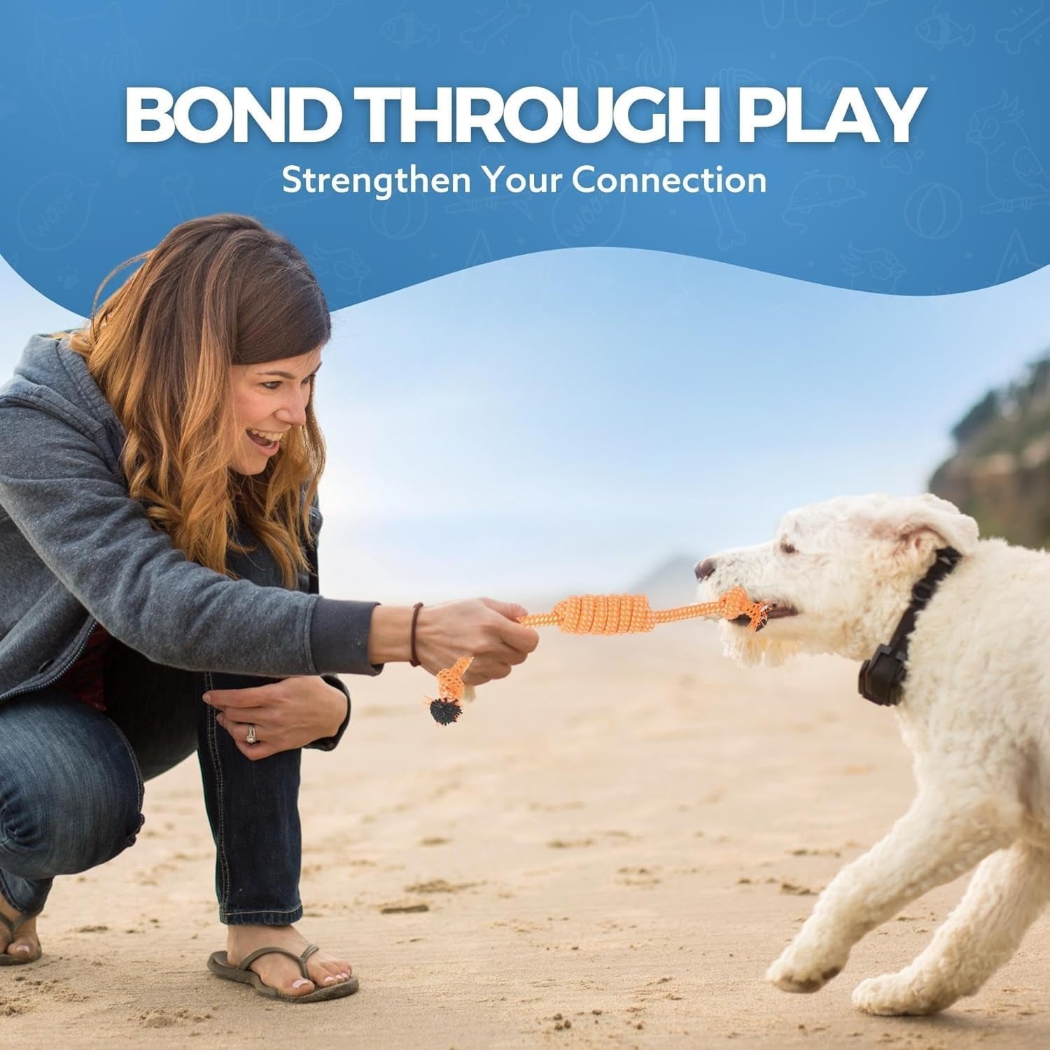Dog Chew Toys (10-Pack) - Puppy Toys for Boredom - Indestructible Rope & Squeaky Teething Toys for Small & Medium Dogs