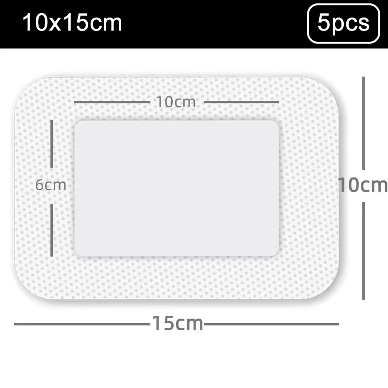 5Pcs Bordered Guaze Pad Sterilized Wound Dressing Waterproof Adhesive Wound Plaster Bandage Sticker Home Travel First Aid Kit