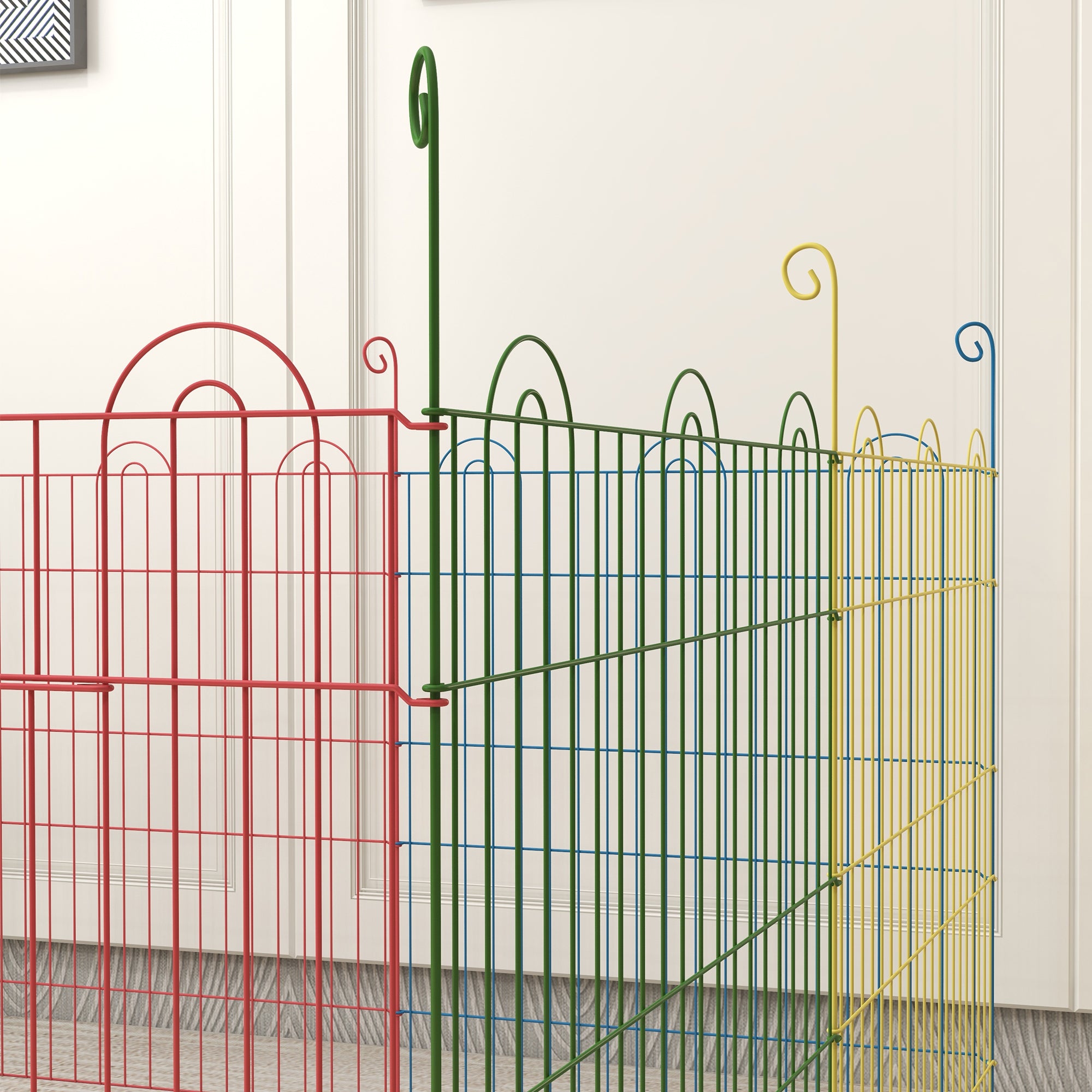 Pet Playpen, Puppy Pen Crate Kennel Exercise Fence W/ Door, Indoors and Outdoors