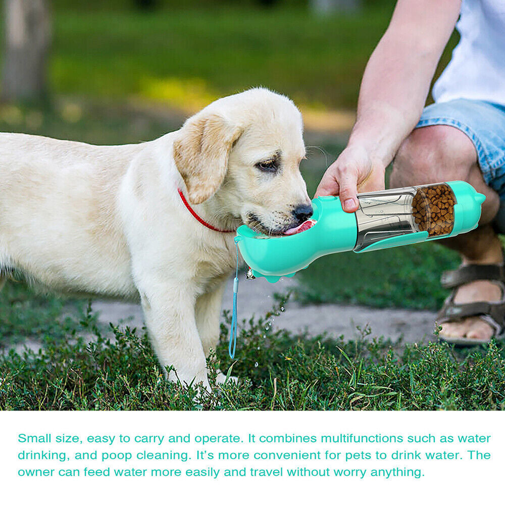 Pet Dog Water Bottle Travel Portable Drinking Water Dispenser with Poo Bags UK