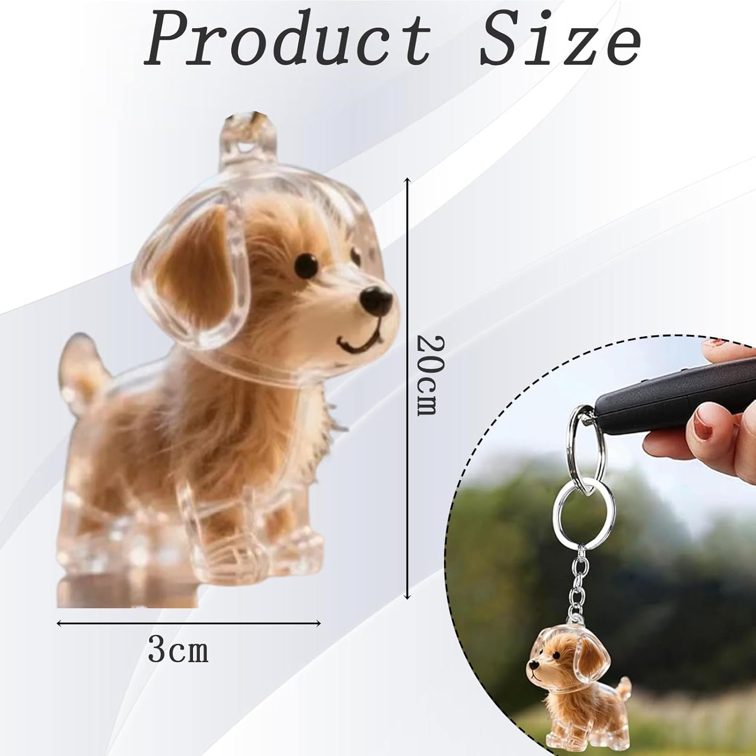 1Pcs Dog Keyring, Pet Hair Storage Keyring, Cat Hair Keepsake, Pet Hair Souvenir Capsule Pendant, Transparent Memorial Keychain for Pet Lovers, Portable Keepsake Holder