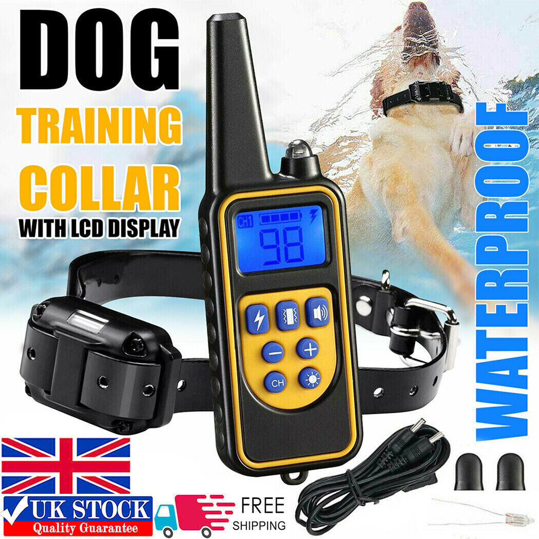 800M Electric Pet Dog Training E-Collar Anti-Bark Obedience Remote Control LCD