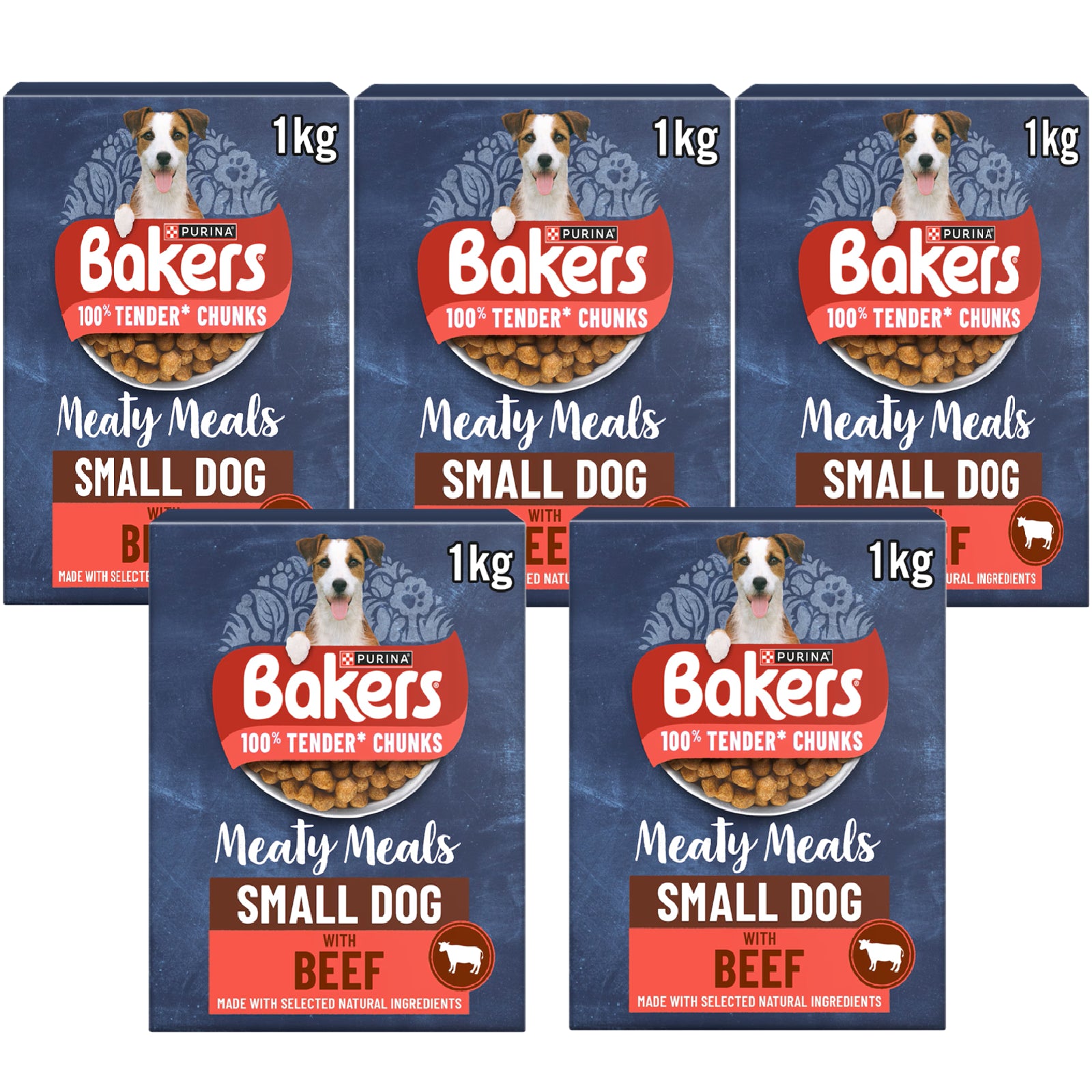 MEATY MEALS SMALL DOG - (1Kg) - Bakers Beef Adult Food Moist Chunks Pet Feed