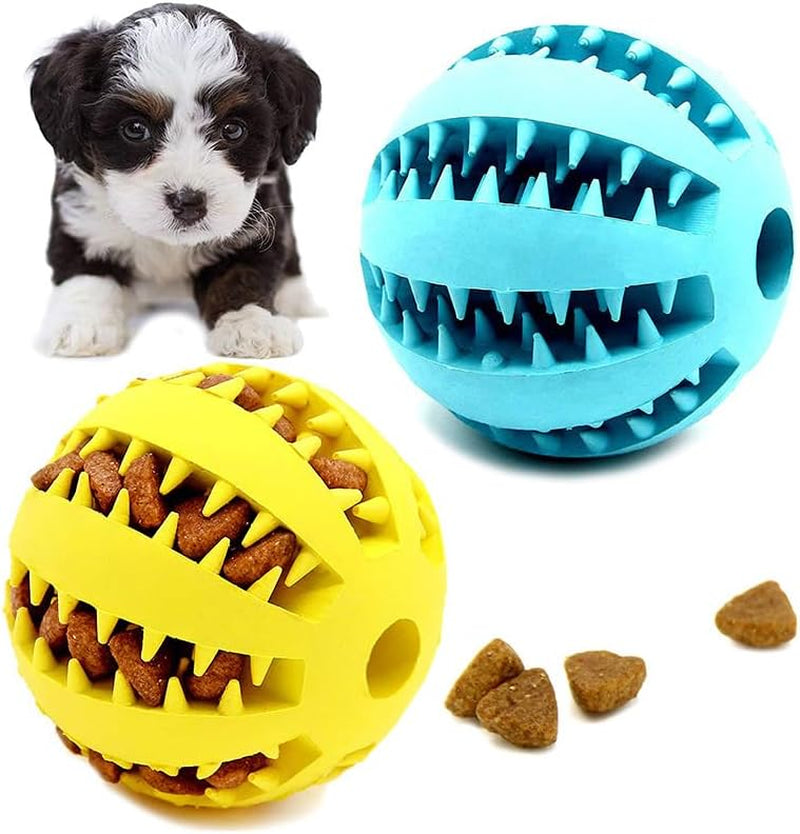 1 PC Interactive Dog Toy Ball Dog Pet Food Treat Feeder Chew Tooth Cleaning Durable Puppy Ball Random Color