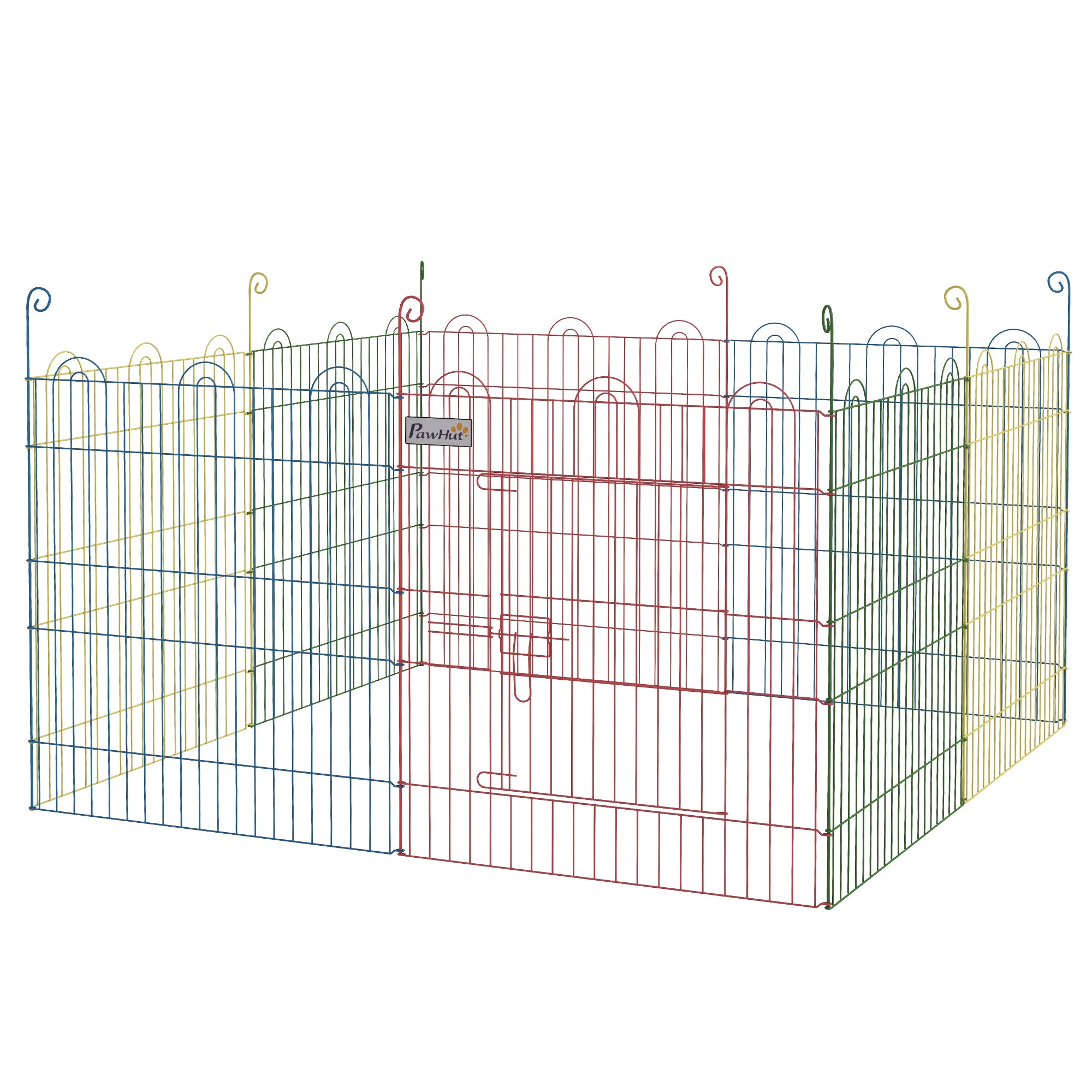 Pet Playpen, Puppy Pen Crate Kennel Exercise Fence W/ Door, Indoors and Outdoors