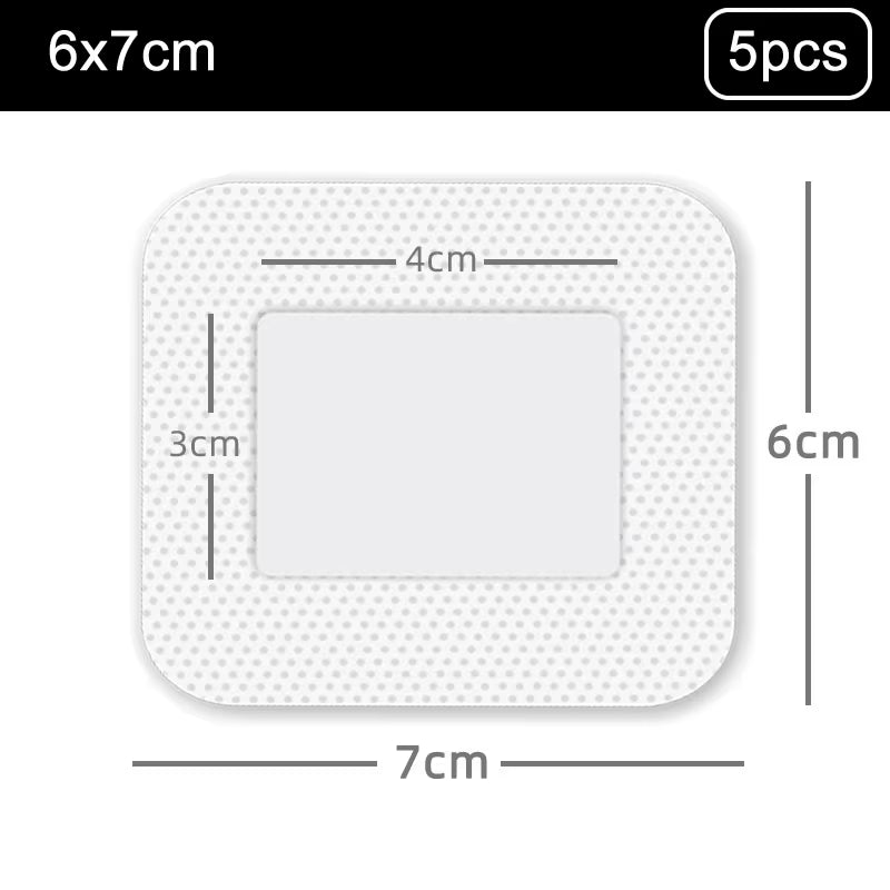 5Pcs Bordered Guaze Pad Sterilized Wound Dressing Waterproof Adhesive Wound Plaster Bandage Sticker Home Travel First Aid Kit