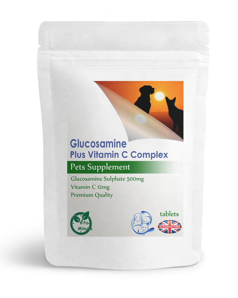 Pets Health - 60 Tablets - Glucosamine & Vitamin C Complex, Mobility Support, UK