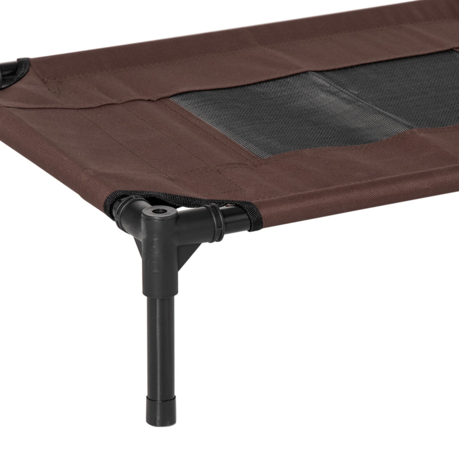Pawhut 61 Cm Elevated Dog Bed Cooling Raised Pet Cot UV Protection Canopy Brown