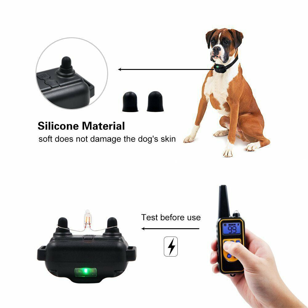 800M Electric Pet Dog Training E-Collar Anti-Bark Obedience Remote Control LCD