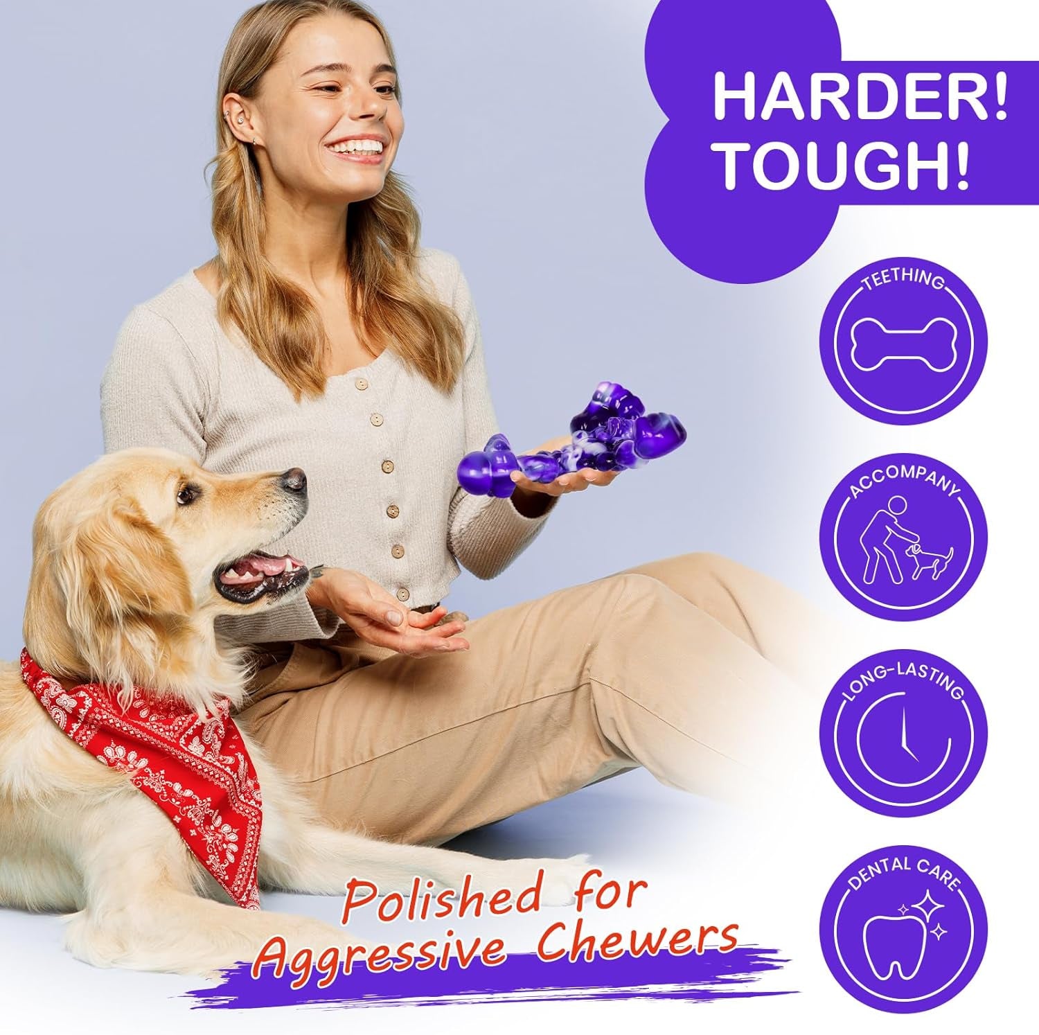 Dog Toys,Indestructible Dog Chew Toys for Aggressive Chewers,Bacon Flavored Tough Dog Bones Chew Toys for Super Chewer,Nylon Durable Dog Toys for Medium Large Breed.