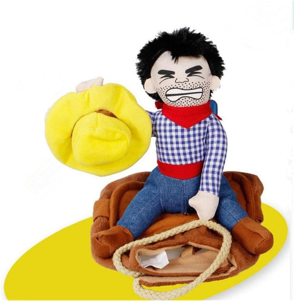 Cowboy Rider Dog Costume, Halloween Dog Costume, Funny Dog Christmas Costume, M, Cotton, Polyester, Size M