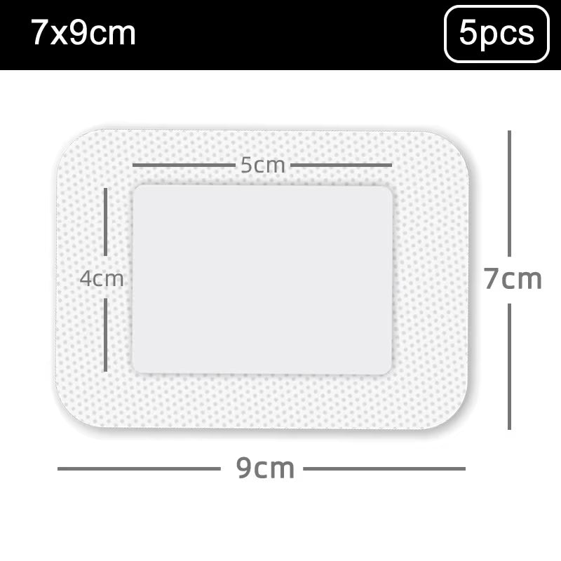 5Pcs Bordered Guaze Pad Sterilized Wound Dressing Waterproof Adhesive Wound Plaster Bandage Sticker Home Travel First Aid Kit