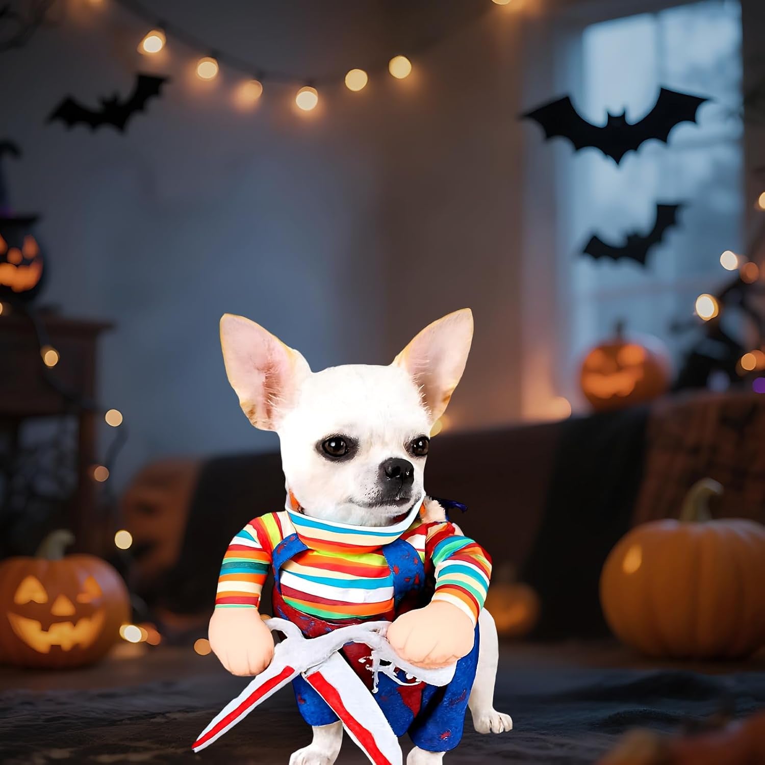 Dog Halloween Costume, Costumes for Dogs Whit Chest 37 Neck 31, Scissor Doll Dog Costume for Halloween Parties, Pet Costume Competition, Social Media Photo Shoot and Pet Fashion Shows