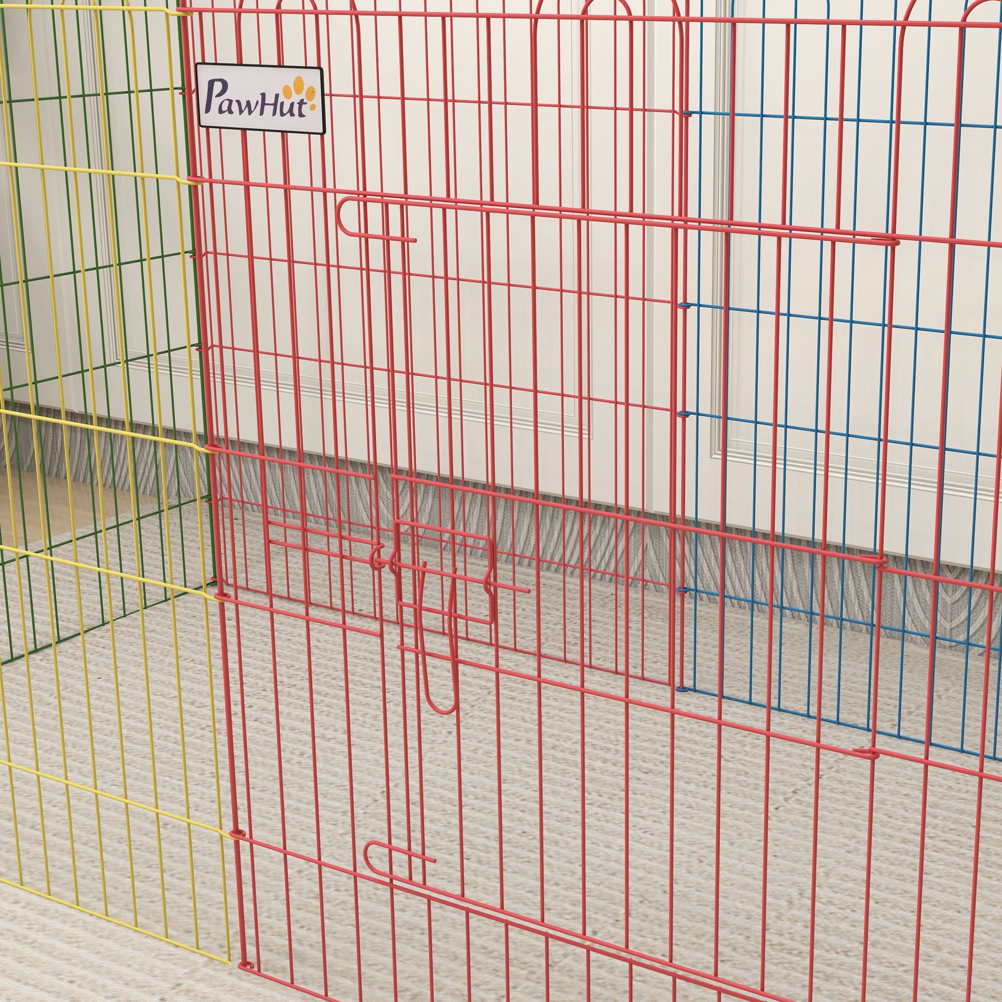 Pet Playpen, Puppy Pen Crate Kennel Exercise Fence W/ Door, Indoors and Outdoors