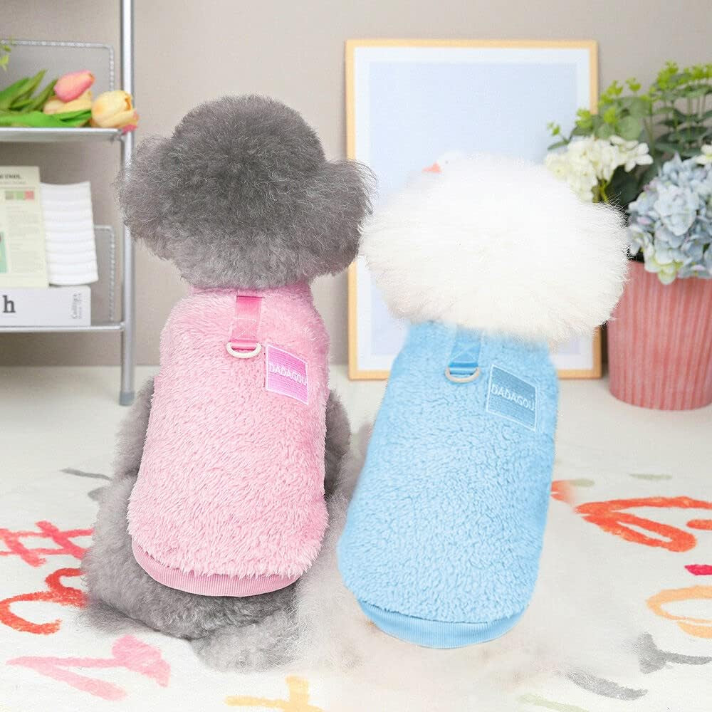 Dog Sweater, Fashion Pet Winter Clothes Socks Set, Soft Warm Dog Cat Jumper, Fleece Chihuahua Sweatshirt Pet Paw Protector, Pets Winter Supplies for Puppy Small Medium Large Dogs (Pink, L)