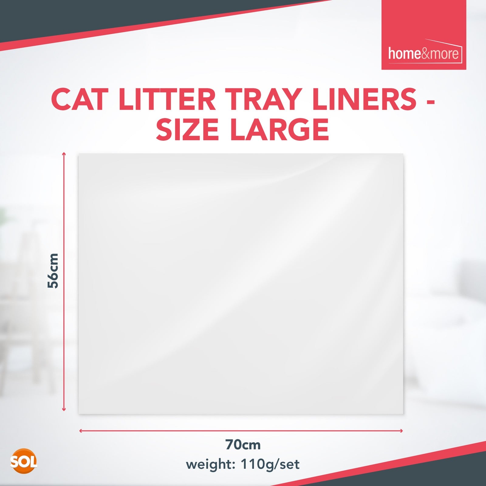 Large Cat Litter Tray Liners 56 X 70 Cm Bags Pack Kitten Hygienic Disposable