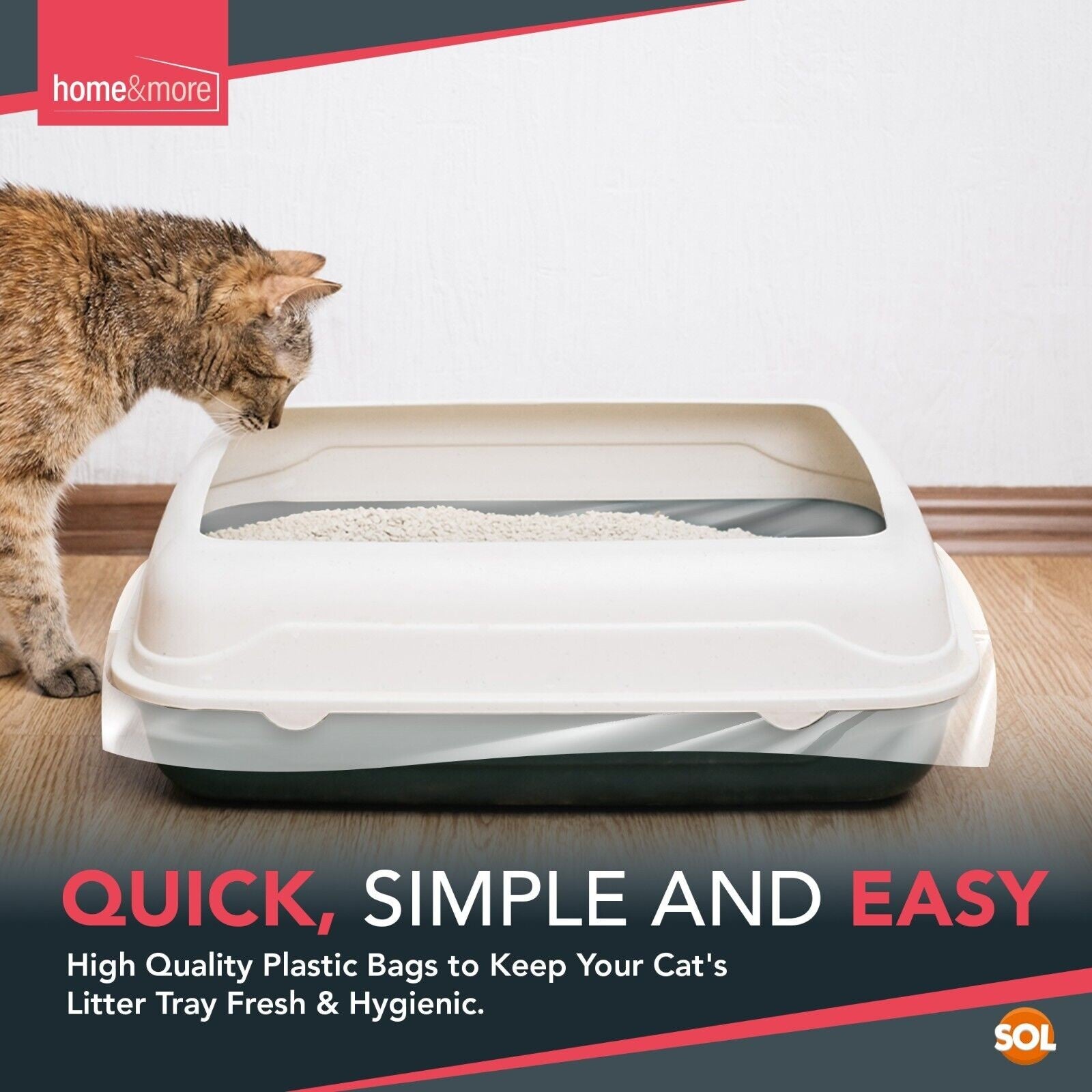 Large Cat Litter Tray Liners 56 X 70 Cm Bags Pack Kitten Hygienic Disposable