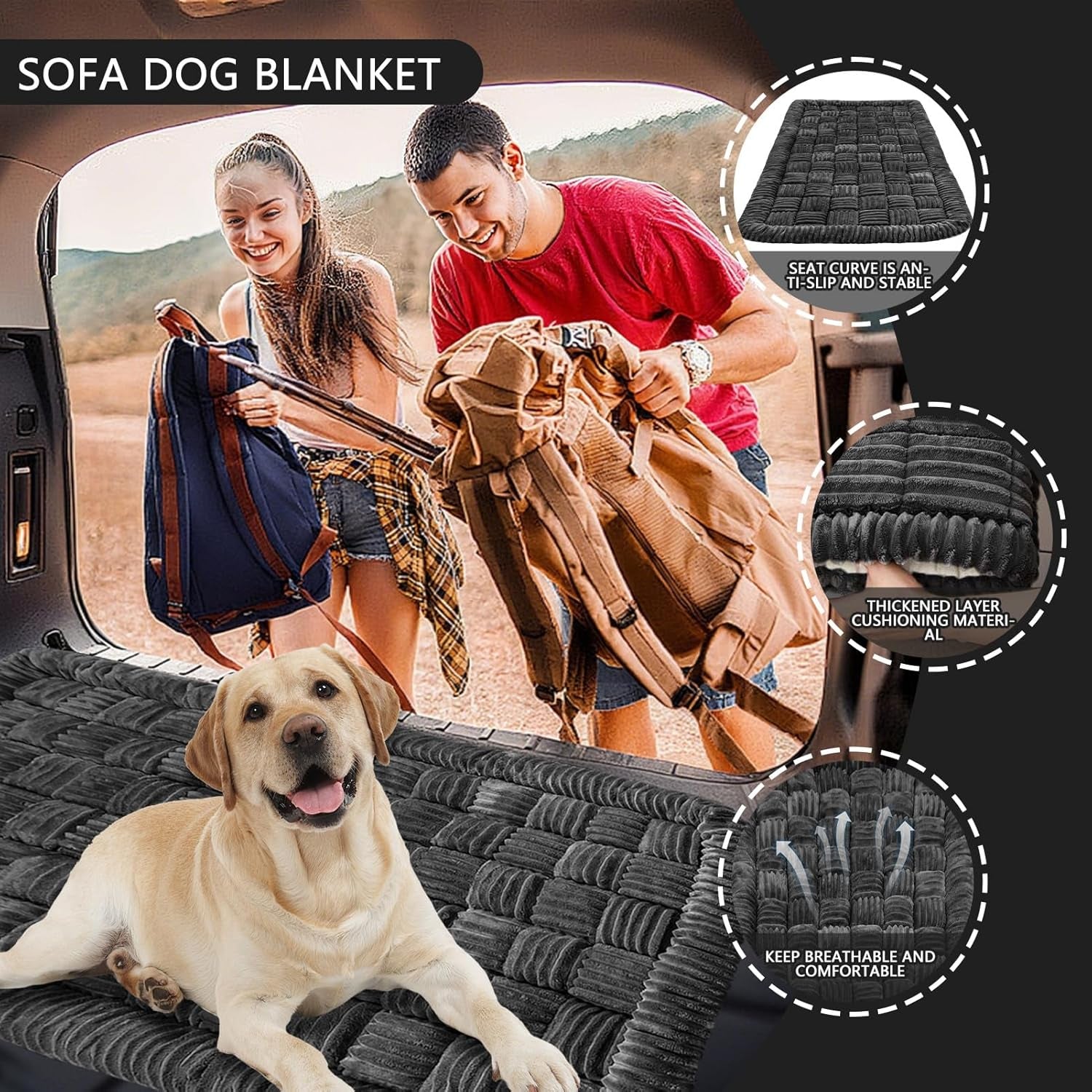 Dog Car Seat Cover 137X60Cm - Waterproof Nonslip Backseat Hammock Seat Protector | Washable Automotive Pet Bed Mat, Scratch Resistant Travel Cushion for Dogs Cats, Truck SUV Van Interior Accessories