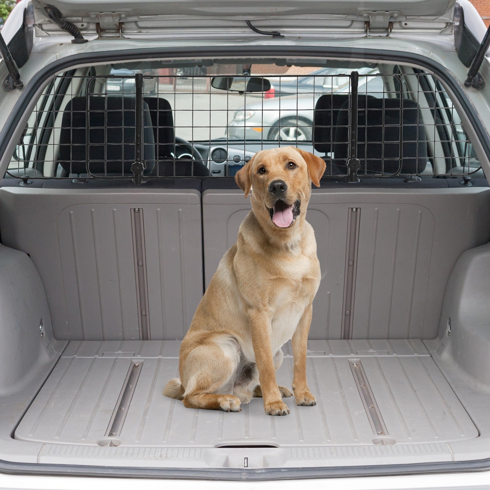 Pawhut Heavy Duty Pet Dog Car Barrier Adjustable Ventilated Mesh Wire Guard