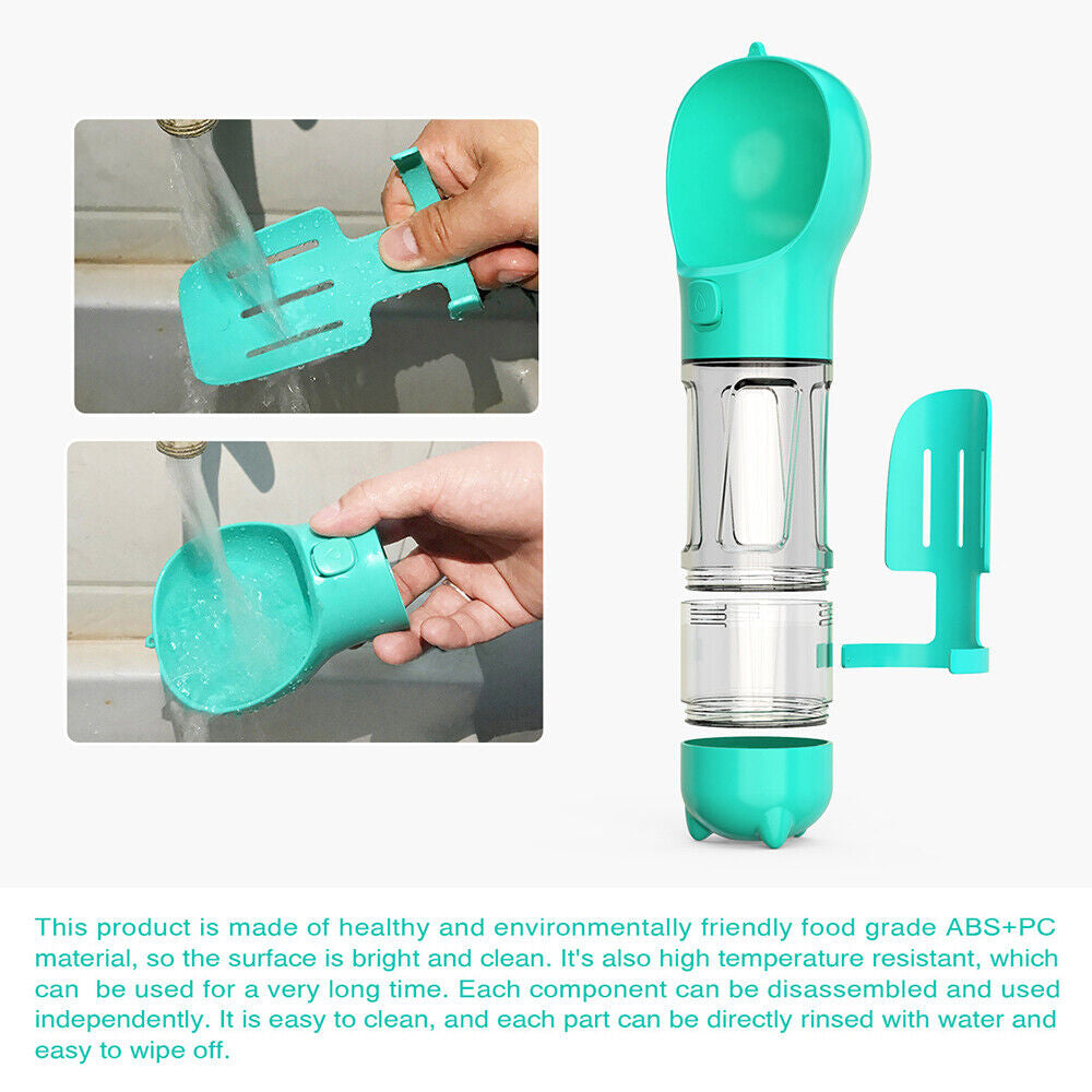 Pet Dog Water Bottle Travel Portable Drinking Water Dispenser with Poo Bags UK