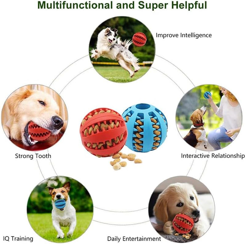 1 PC Interactive Dog Toy Ball Dog Pet Food Treat Feeder Chew Tooth Cleaning Durable Puppy Ball Random Color