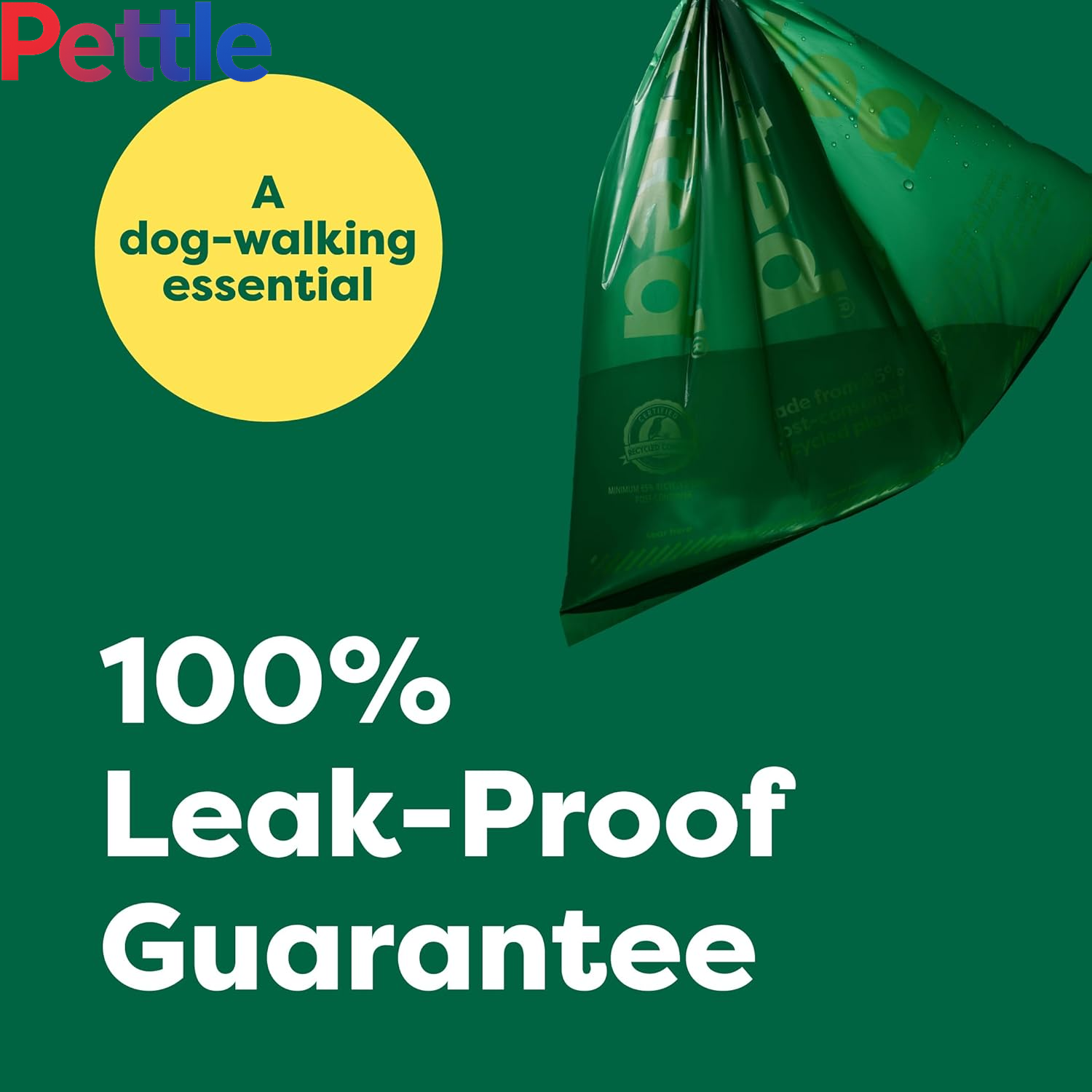 Dog Poo Bag Holder with Dog Poo Bags Rolls, Durable and Guaranteed Leakproof, Lavender Scented, 1 Dispenser and 900 Bags