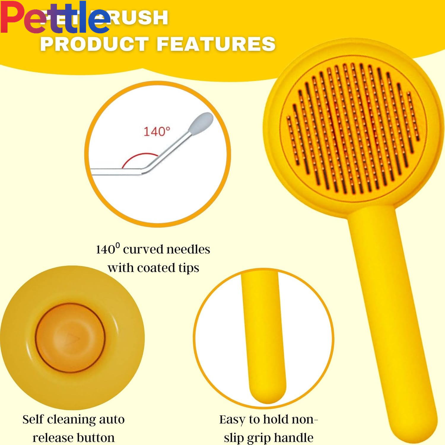 Brush with Massage Particles (YELLOW, Large)