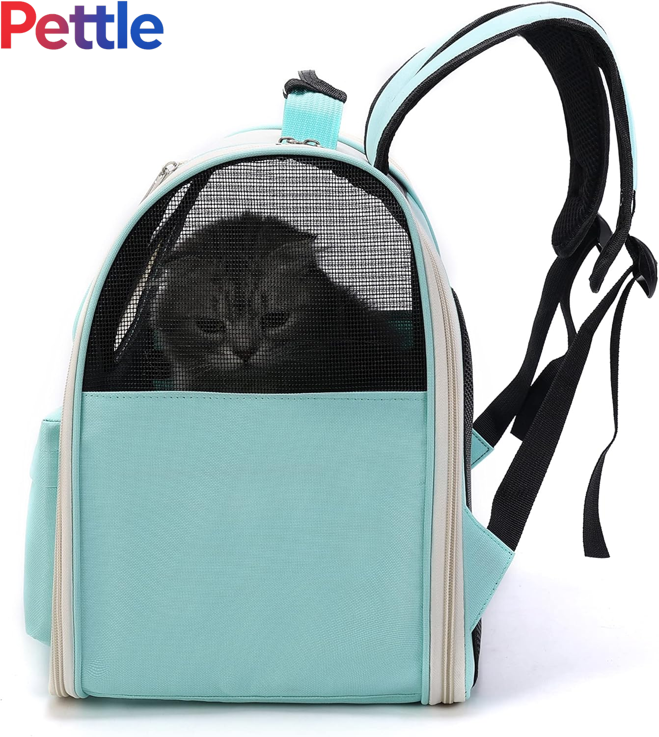 Pet Cute Foldable Capsule Backpack for Small, Medium Cats, Puppies, Dogs, Transparent, Breathable, Heat Resistant Carry Bag for Travel, Hiking, Camping (Purple)