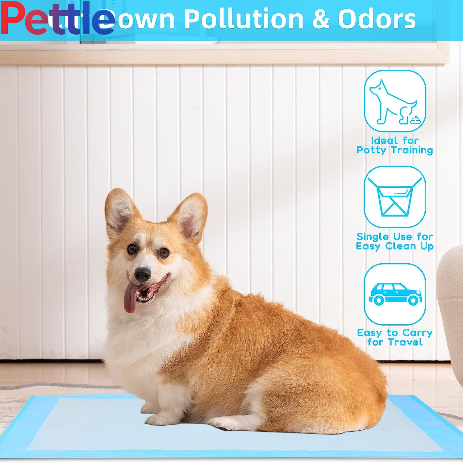Super-Absorbent Waterproof Dog and Puppy Pet Training Pad, Housebreaking Pet Pad, 40-Count Medium-Size, 23.6’’X23.6’’