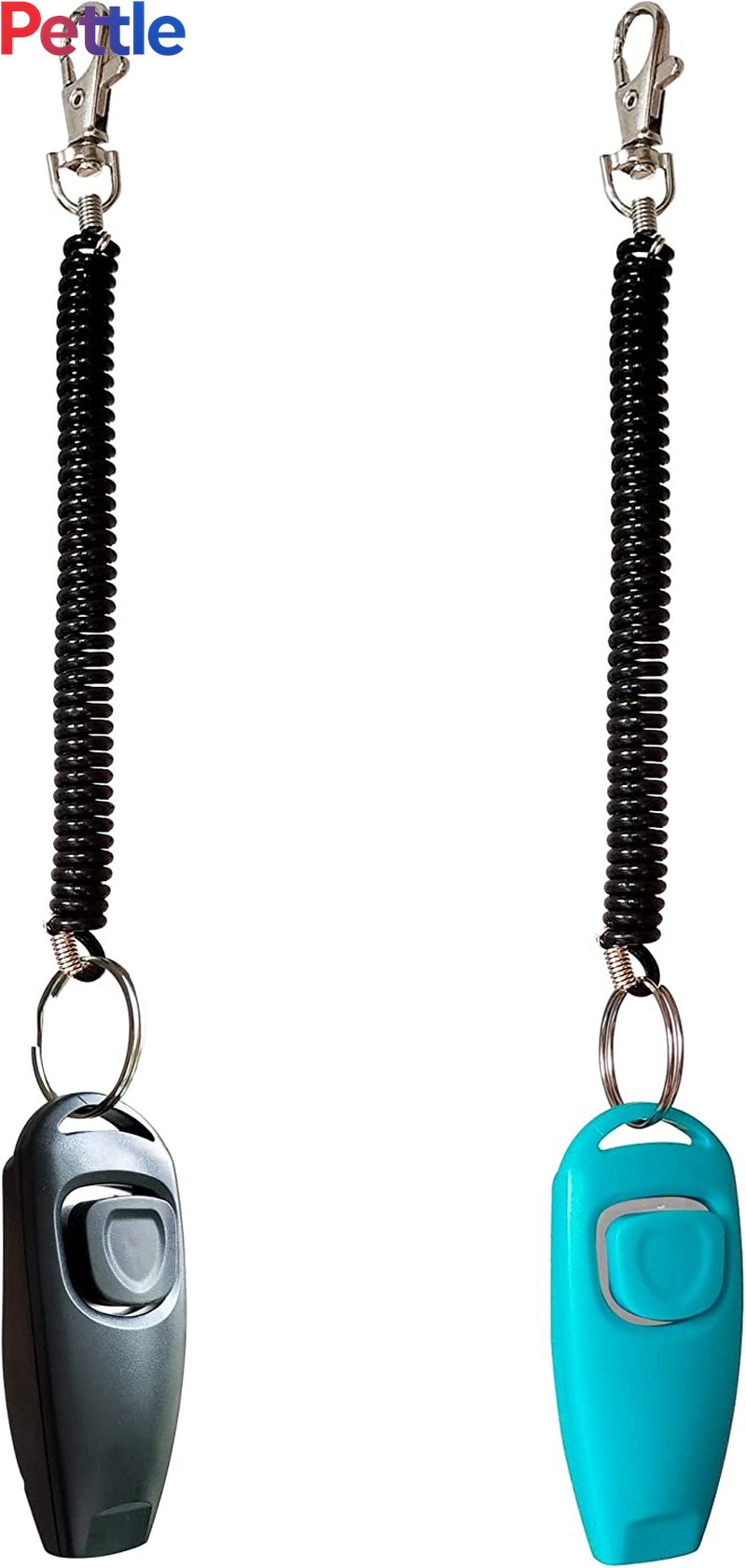 Newnewstar Pet Training Clicker Whistle with Wrist Strap - Dog Training Clickers (Black + Blue)