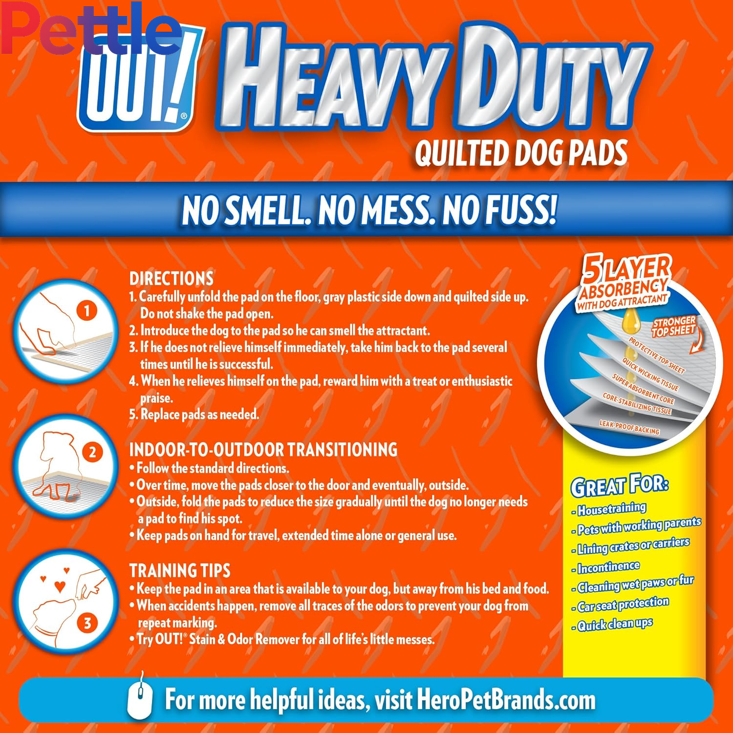 Heavy Duty XXL Dog Pads - Absorbent Pet Training and Puppy Pads - 26 X 30 in - 30 Count,White