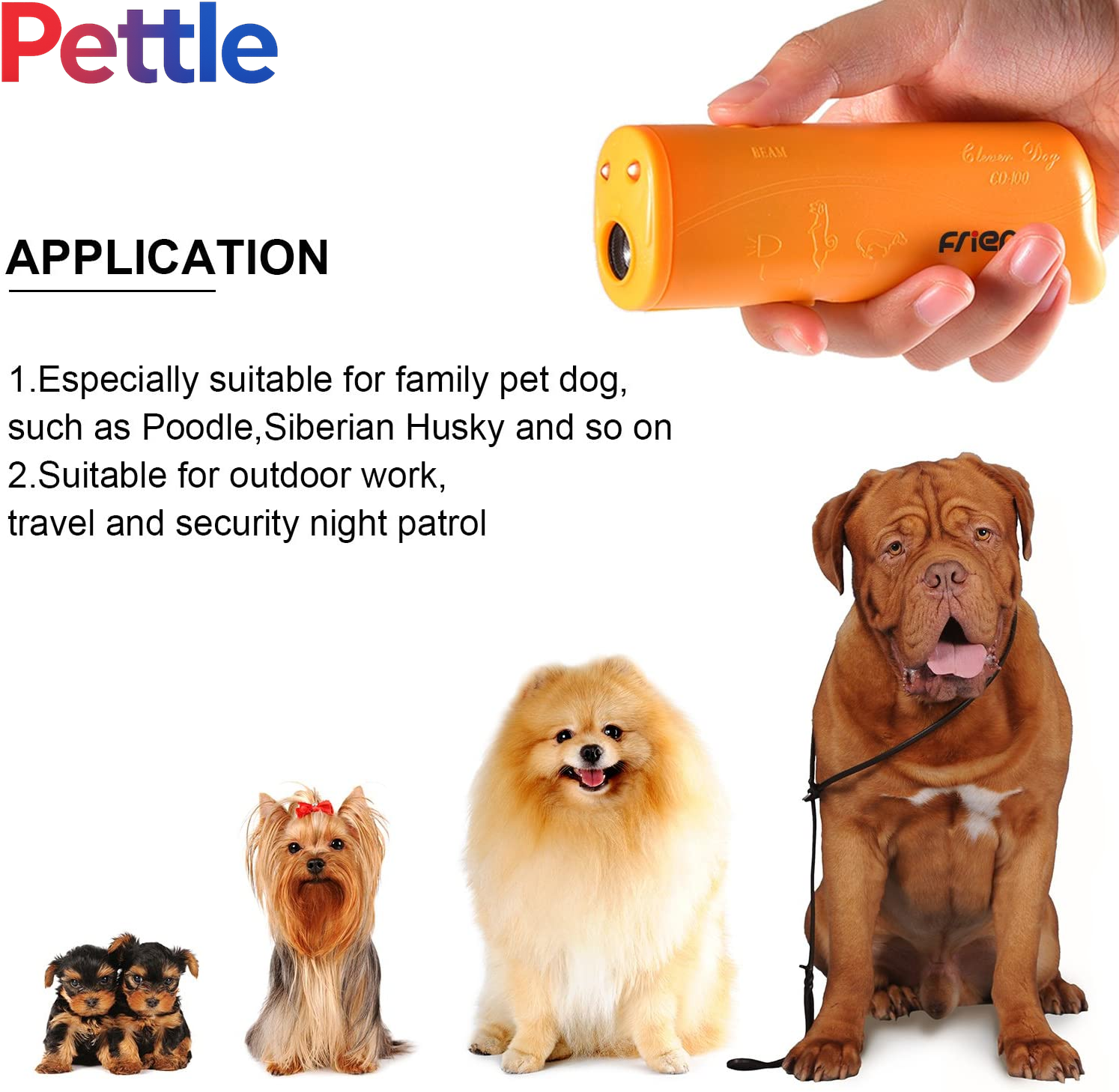 LED Ultrasonic Dog Repeller and Trainer Device 3 in 1 anti Barking Stop Bark Handheld Dog Training Device (Yellow)