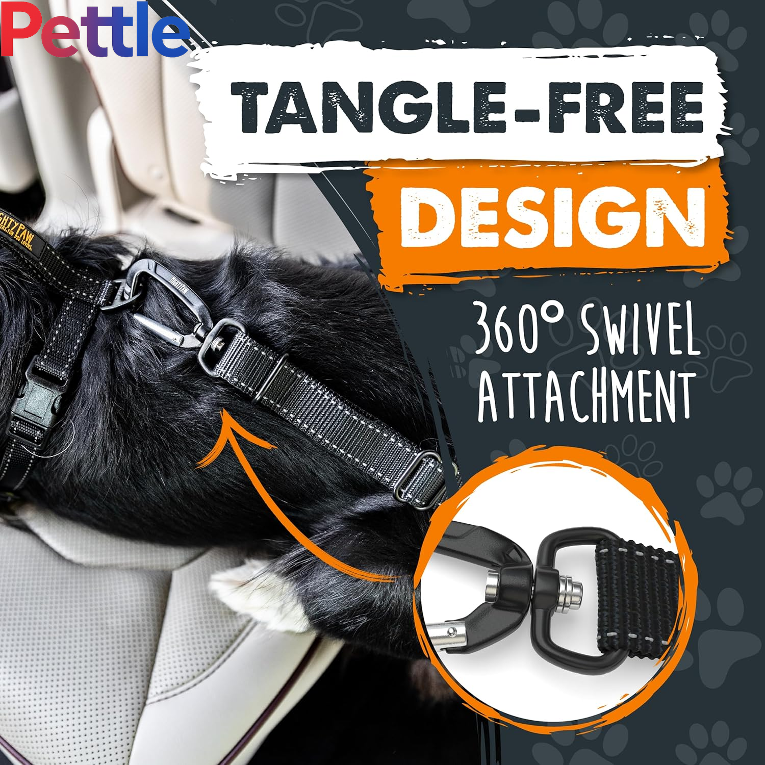 Dog Car Seat Belt | Universal Pet Safety Belt, Created with Human Seatbelt Material. All-Metal Hardware with Adjustable Length Strap. Exceeds Safety Standards. Keep Your Dog Secure (Black)