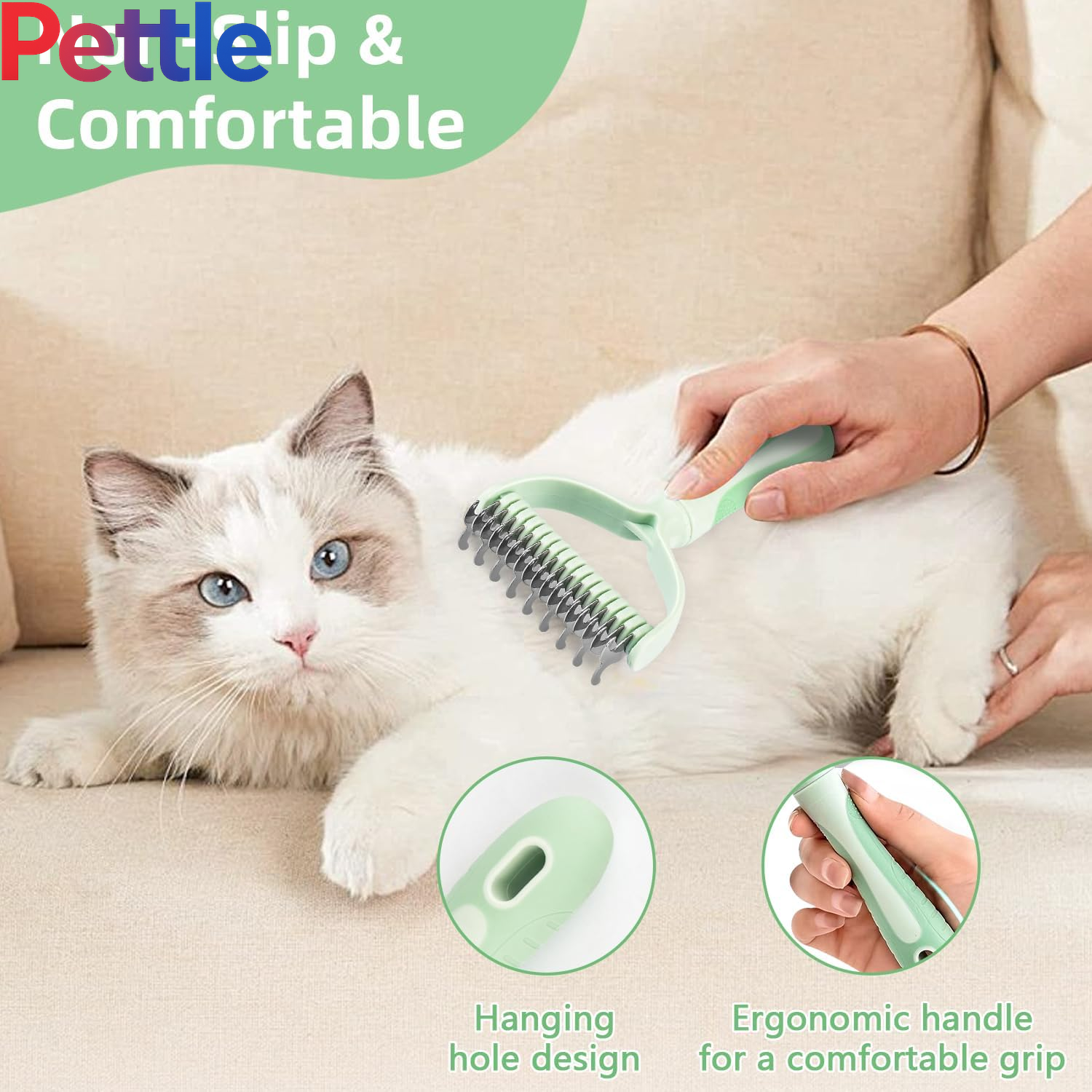 Dematting Comb  Double Sided Pet Grooming Brush
