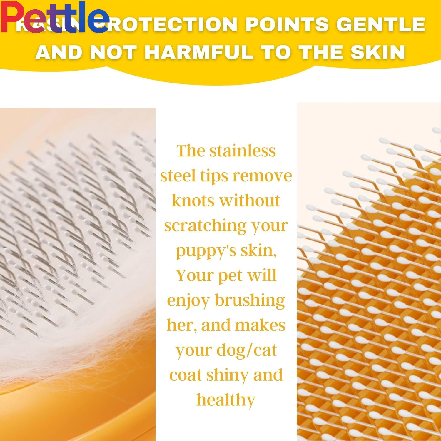 Brush with Massage Particles (YELLOW, Large)