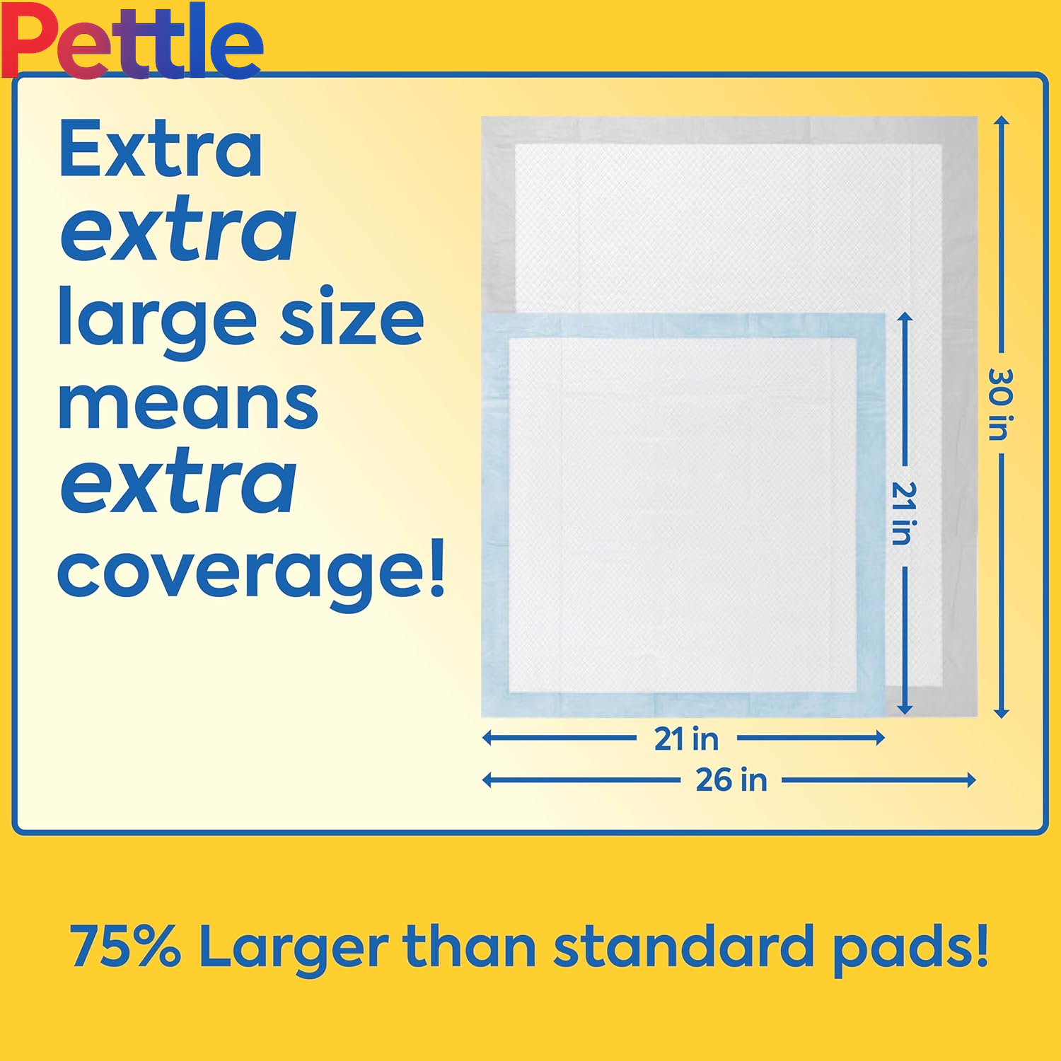 Heavy Duty XXL Dog Pads - Absorbent Pet Training and Puppy Pads - 26 X 30 in - 30 Count,White