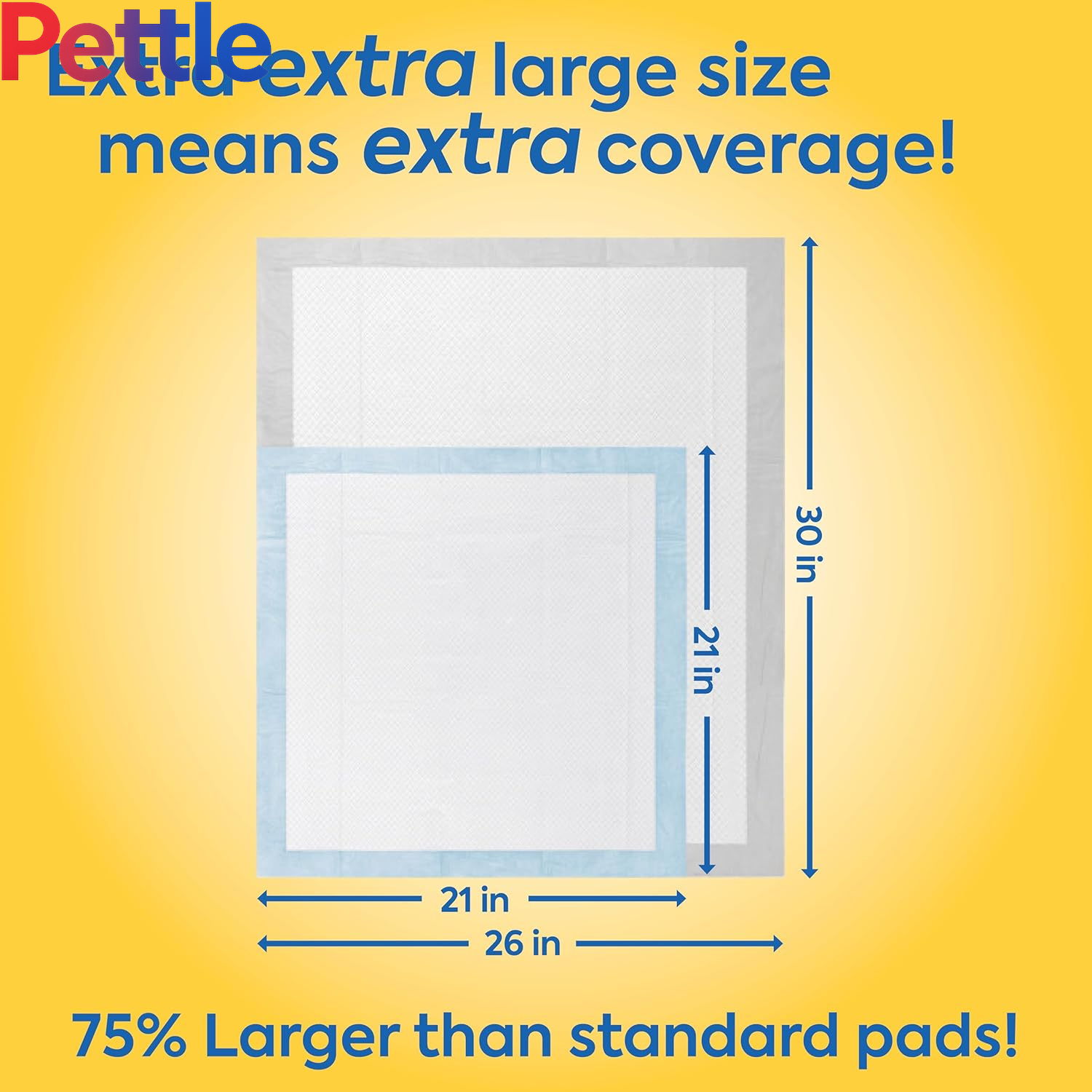 Heavy Duty XXL Dog Pads - Absorbent Pet Training and Puppy Pads - 26 X 30 in - 30 Count,White