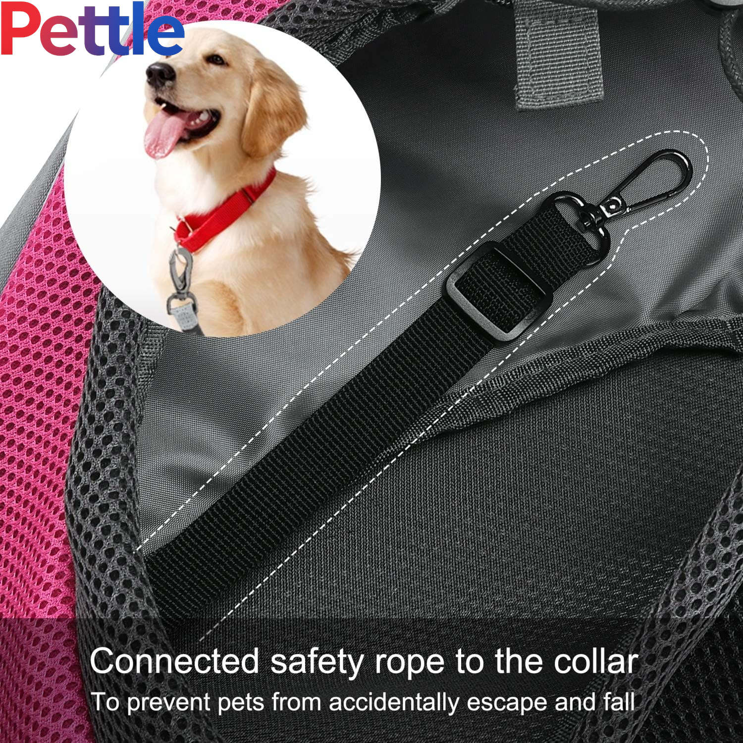 Pet Sling Carrier for Small Dogs Cats,Breathable Mesh Travelling Hand Free Puppy Backpack with Pouch and Adjustable Strap Carrier (M, Fuchsia)