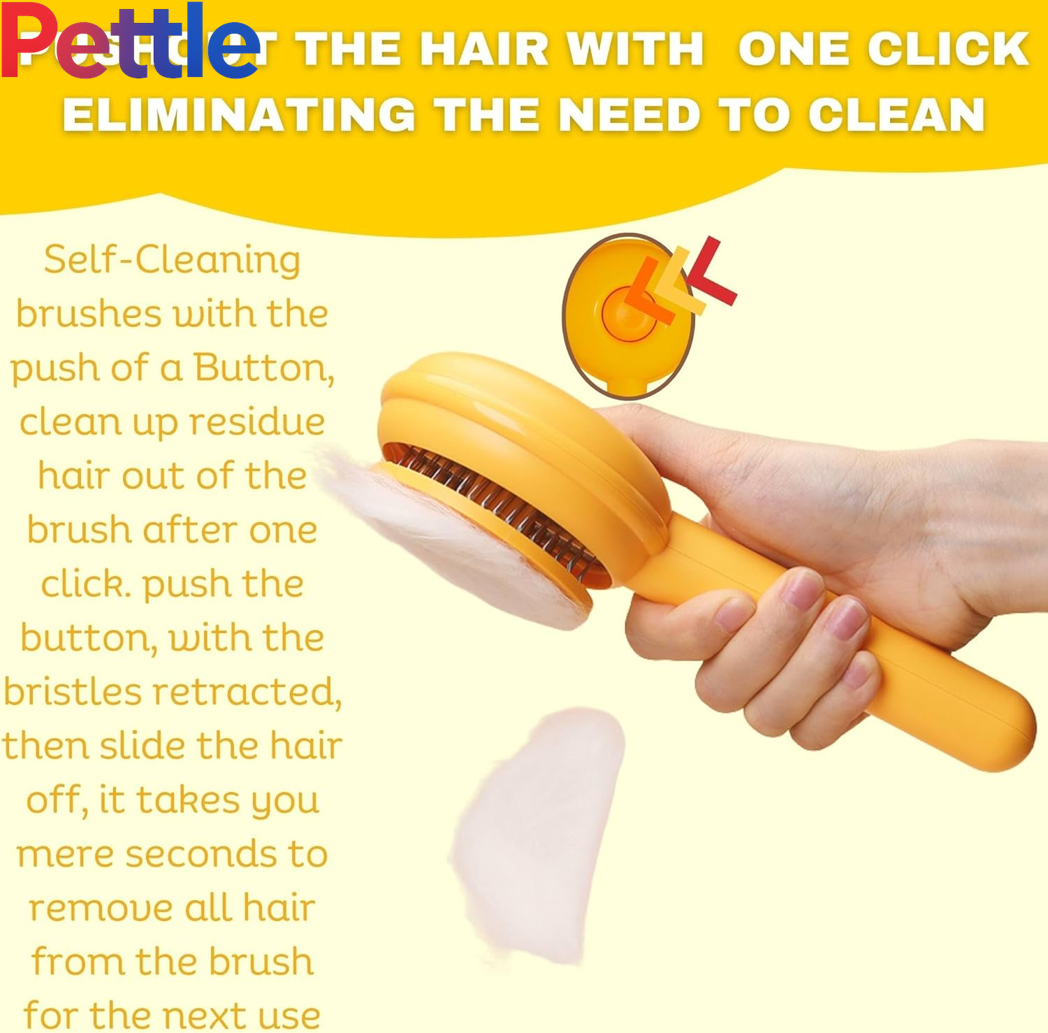 Brush with Massage Particles (YELLOW, Large)
