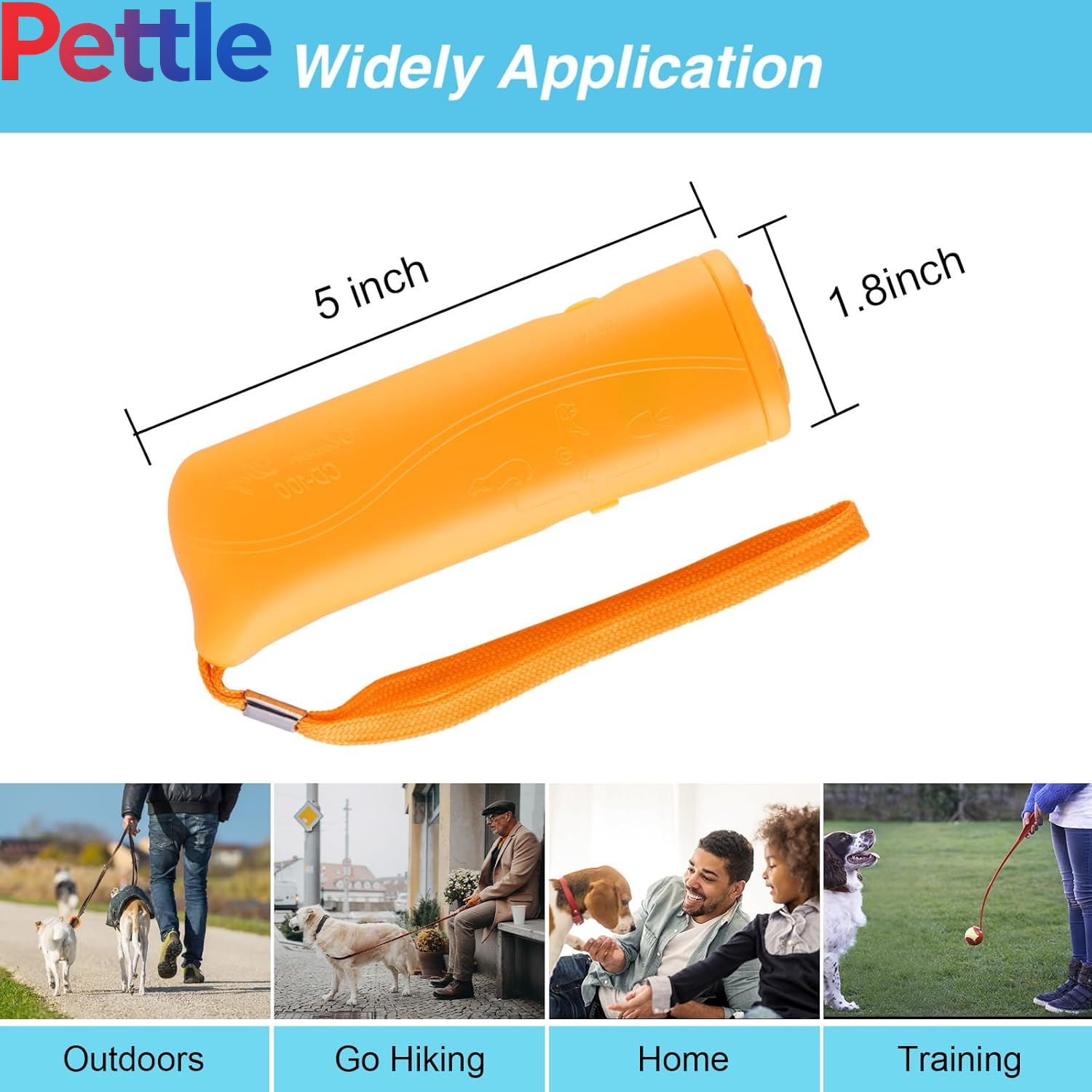 LED Ultrasonic Dog Repeller and Trainer Device 3 in 1 anti Barking Stop Bark Handheld Dog Training Device (Yellow)